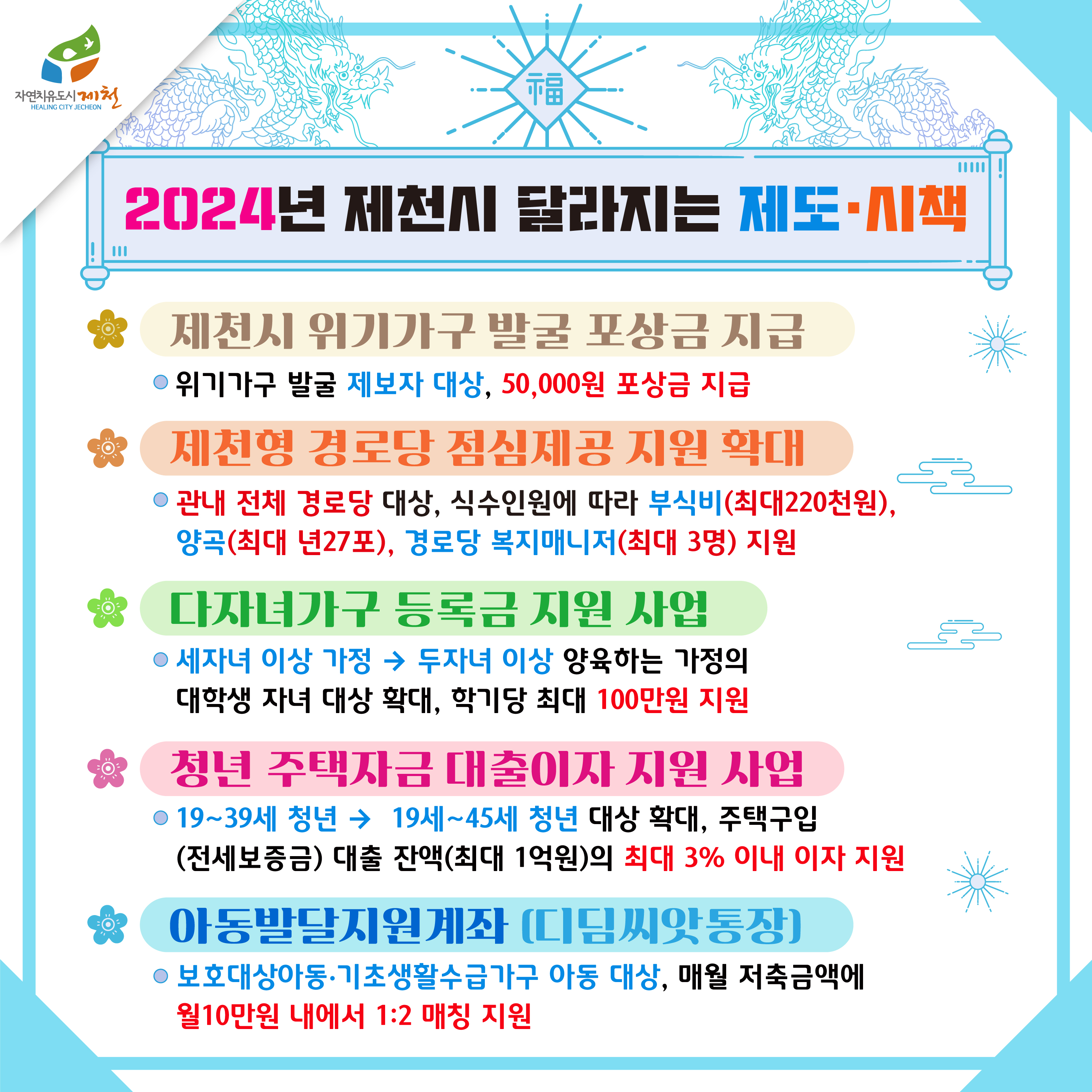 제천시, 2024년 달라지는 제도와 시책 안내 이미지 1