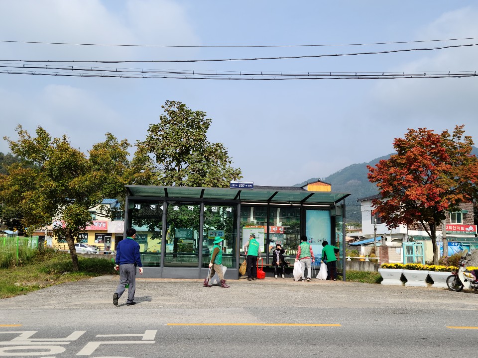 송학면남녀새마을협의회 관내 승강장 환경정비 이미지 1