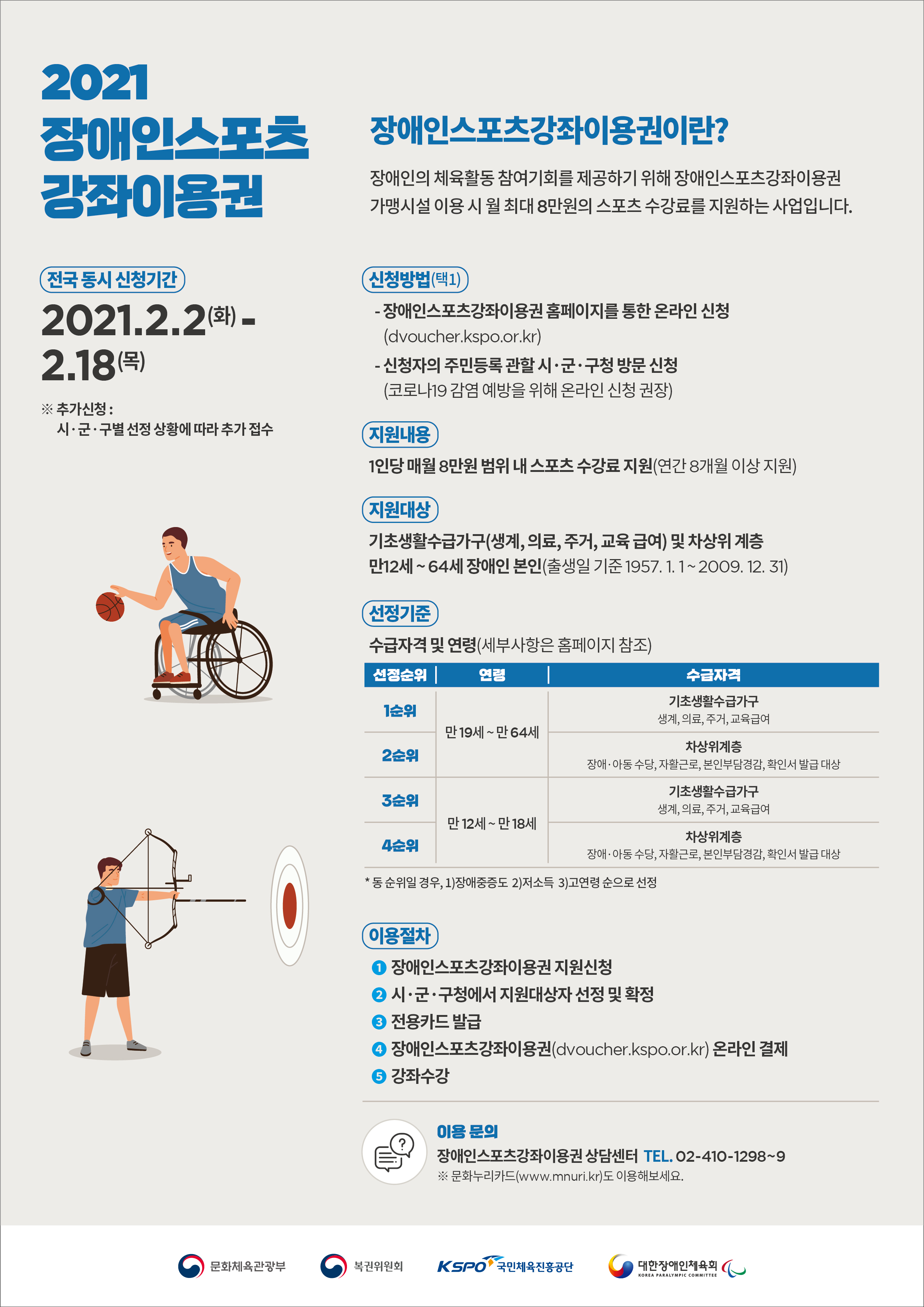 장애인스포츠강좌이용권 지원 사업 홍보 이미지 1